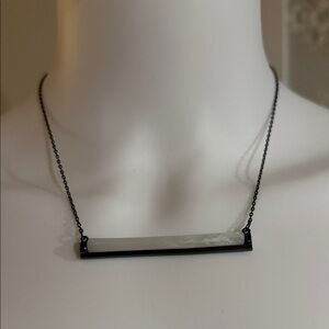 French Connection Black and White Bar Necklace